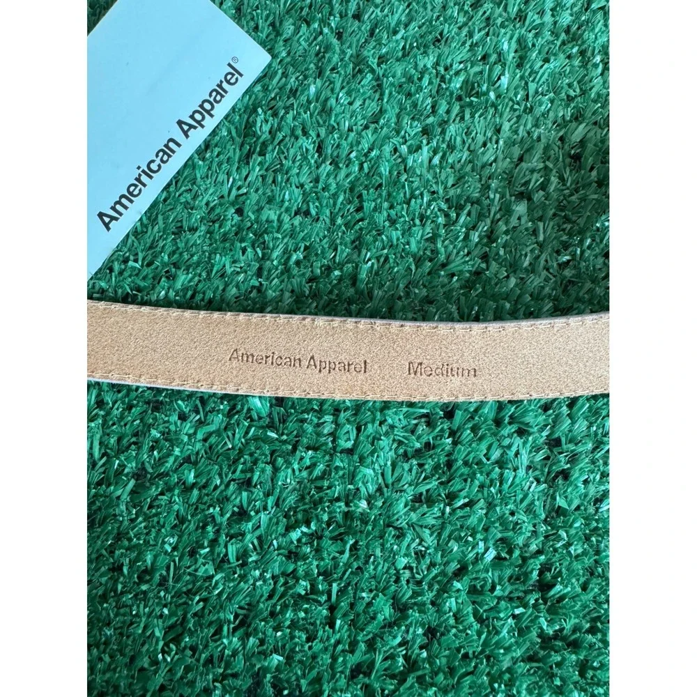 American Apparel Mauve Pink Skinny Feathered Edge Leather Belt
